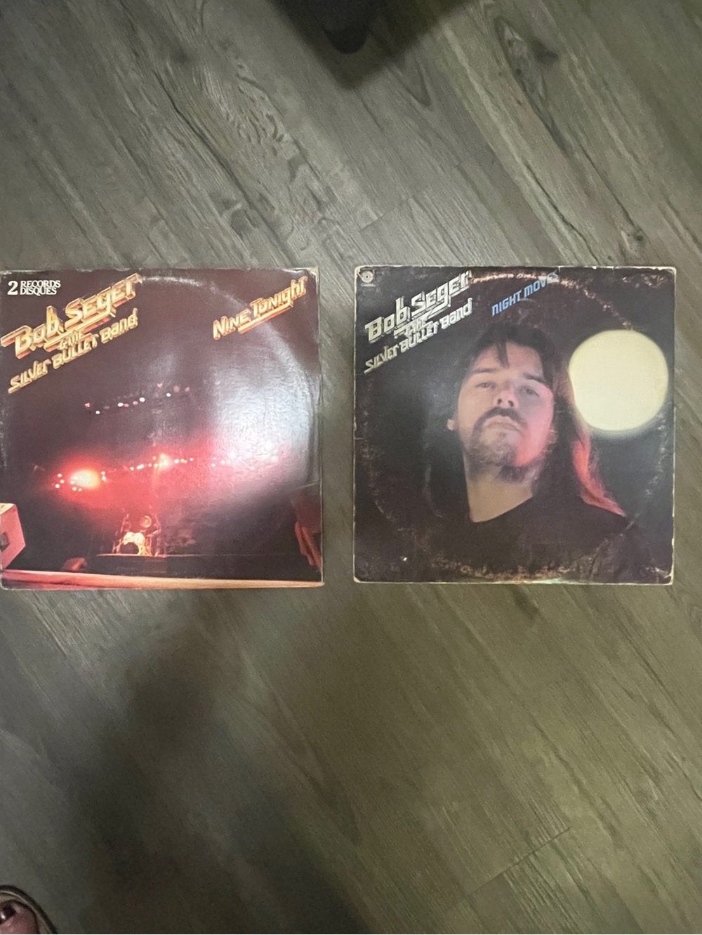 Bob Seger records/LP Night Moves and Double Record Nine Tonight vintage retro
